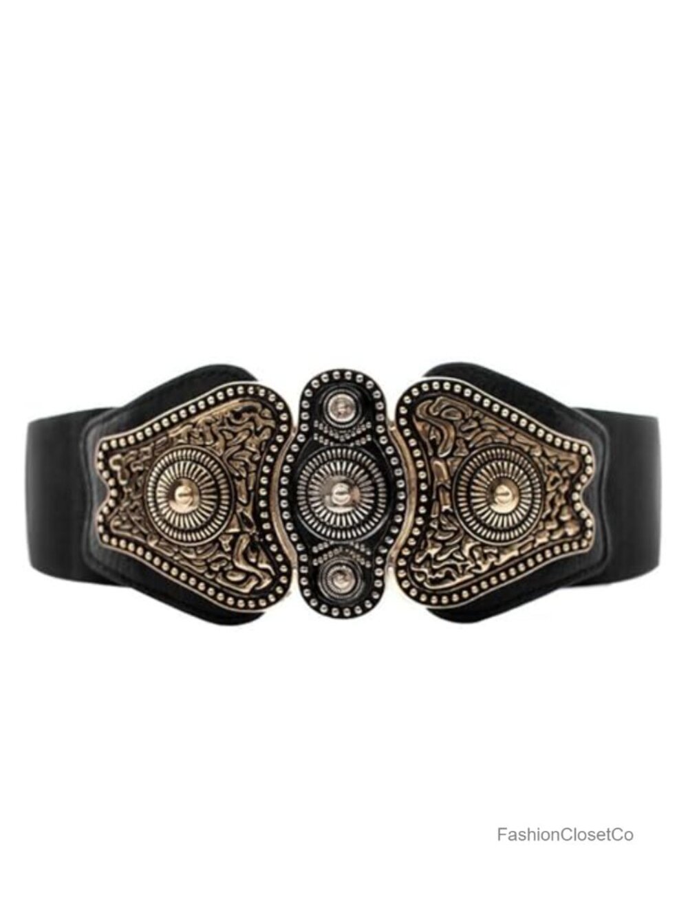Women's Wide Stretch Elastic Waist Belt Retro Dress Belt Faux Leather